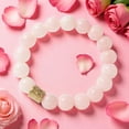 thumbnail image 5 of Pink Quartz Genuine Semi Precious Beaded Stretch Bracelet 12mm Natural Gemstone Jewelry, 5 of 8
