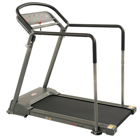 Sunny Health &amp; Fitness Recovery Walking Treadmill with Low Profile Deck and Multi-Grip Handrails for Mobility/Balance Support