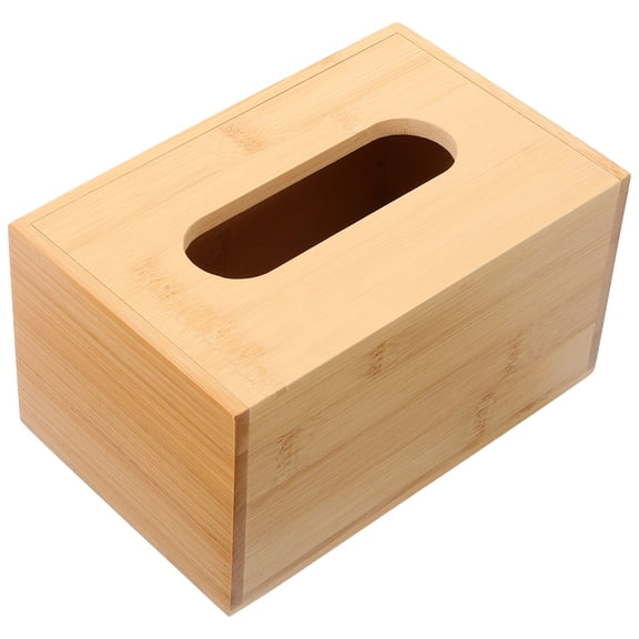 CRILSTYLEO Bamboo Tissue Box With Lid Rectangular Shape For Home 1Pcs
