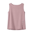 thumbnail image 4 of Yourumao Linen Tank Tops for Women with Side Button Sleeveless Shirts Round Neck Loose Summer Casual Blouse for Beach Vacation, 4 of 8