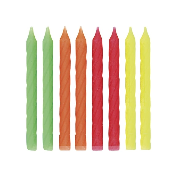 Neon Birthday Candles, 2.5in, 20ct