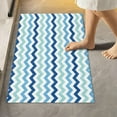 thumbnail image 2 of Dreamtimes Blue Mint Chevron Bathroom Rug Set 2PCS Ultra Soft Bath Rugs, Non Slip Absorbent Shaggy Bath Mat Set with U-Shaped Toilet Mat (16" x 24" & 20" x 24"), 2 of 6