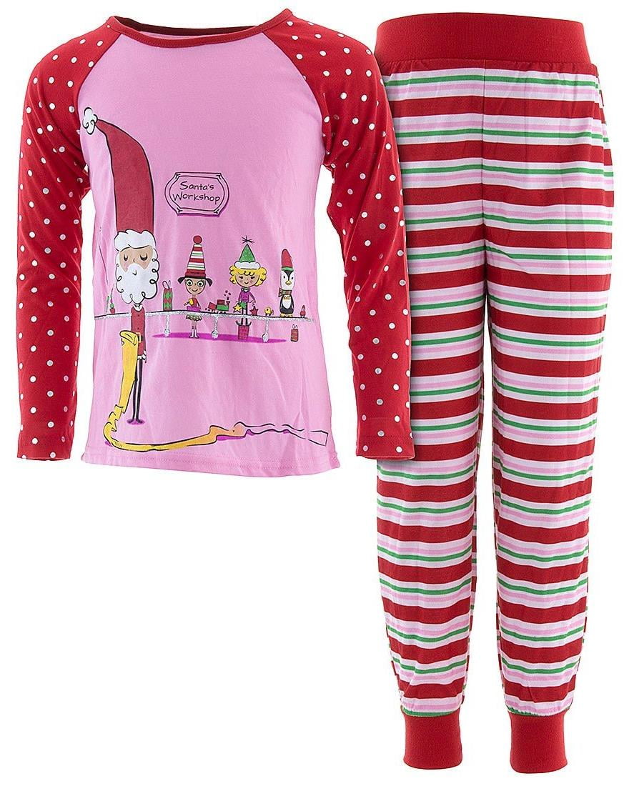 komar kids komar kids big girls santa s workshop pink komar pajamas size chart