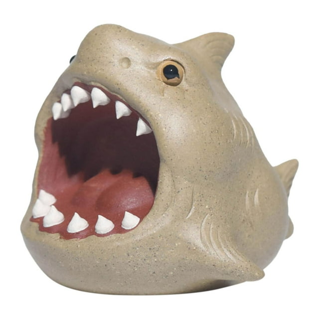 Estatua de tiburón, adorno para mascotas de té, colección de ilustraciones de recuerdos, minifigura de Animal, decoración de escritorio para