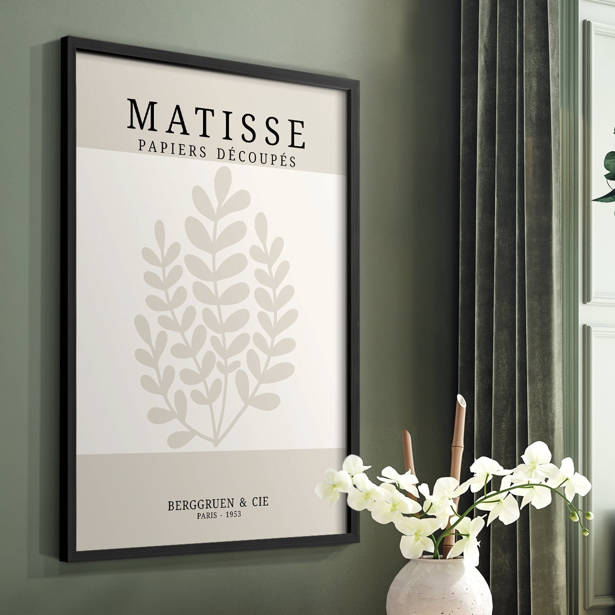 Matisse CDXVI in Black Solid Wood Framed Print No Nail Hanging