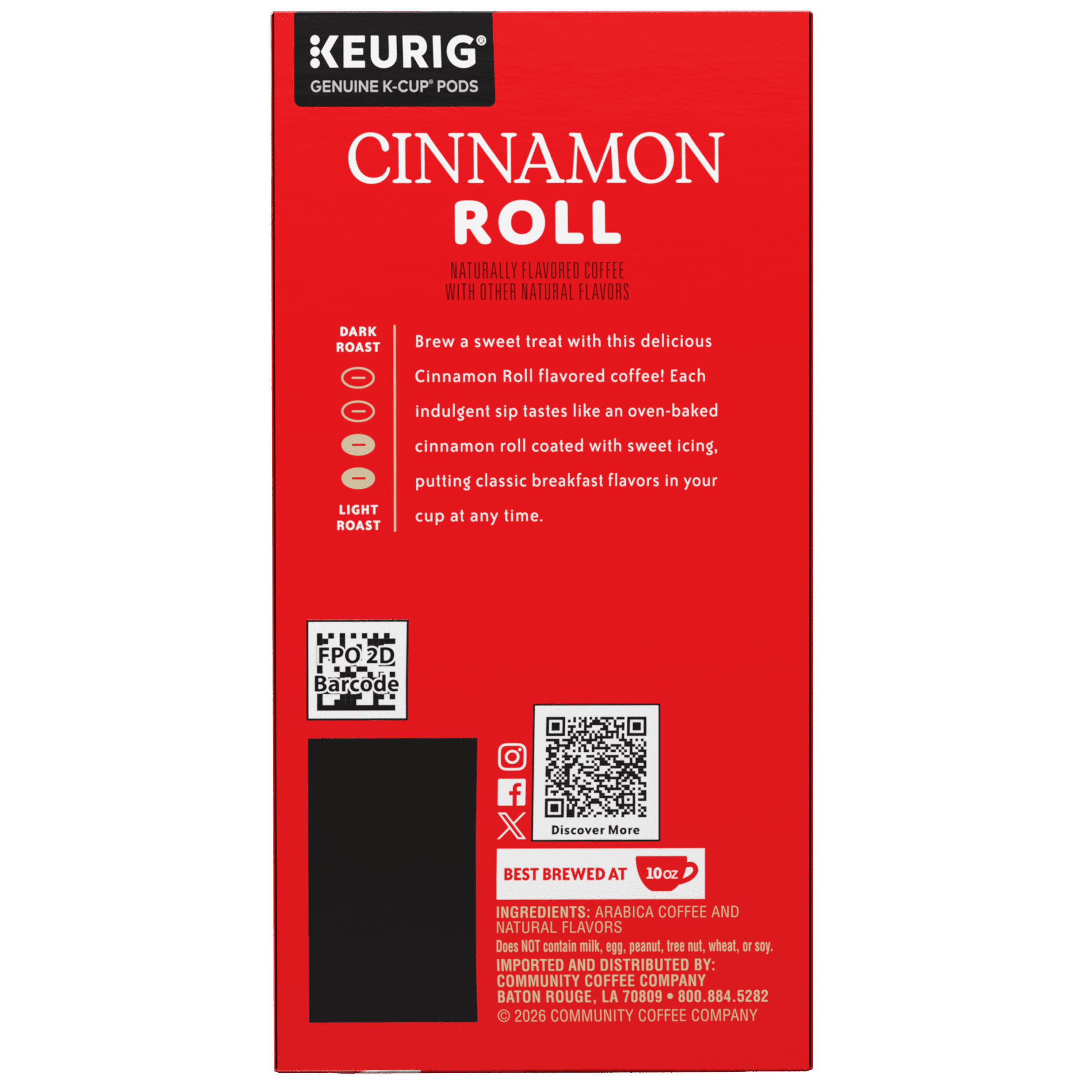 Community® Coffee Cinnamon Roll Coffee Single-Serve Cups 22 Count Box
