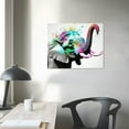 thumbnail image 3 of Nawypu  Elephant Wall Art Gift Canvas Print Modern Artwork Small Pop Art Wall Decor Cheery Elephant Pictures Painting for Bathroom Bedroom Indian Framed Ready to Hang, 3 of 4