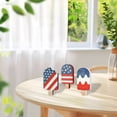 thumbnail image 5 of 4th of July Decor, Patriotic Ice Shaped Wooden Sign Double Independence Day With Star Spangled Design For Home Or Party, Patriotic Decorations, 5 of 9