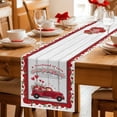 thumbnail image 5 of Valentine's Day Table Runner 70 Inches Long Farmhouse Dress Scarves, Vintage Red Truck Love Heart Roses Romantic Dining Tablerunner for Coffee Table/Kitchen Island/Party Décor, 13" x 70", 5 of 8
