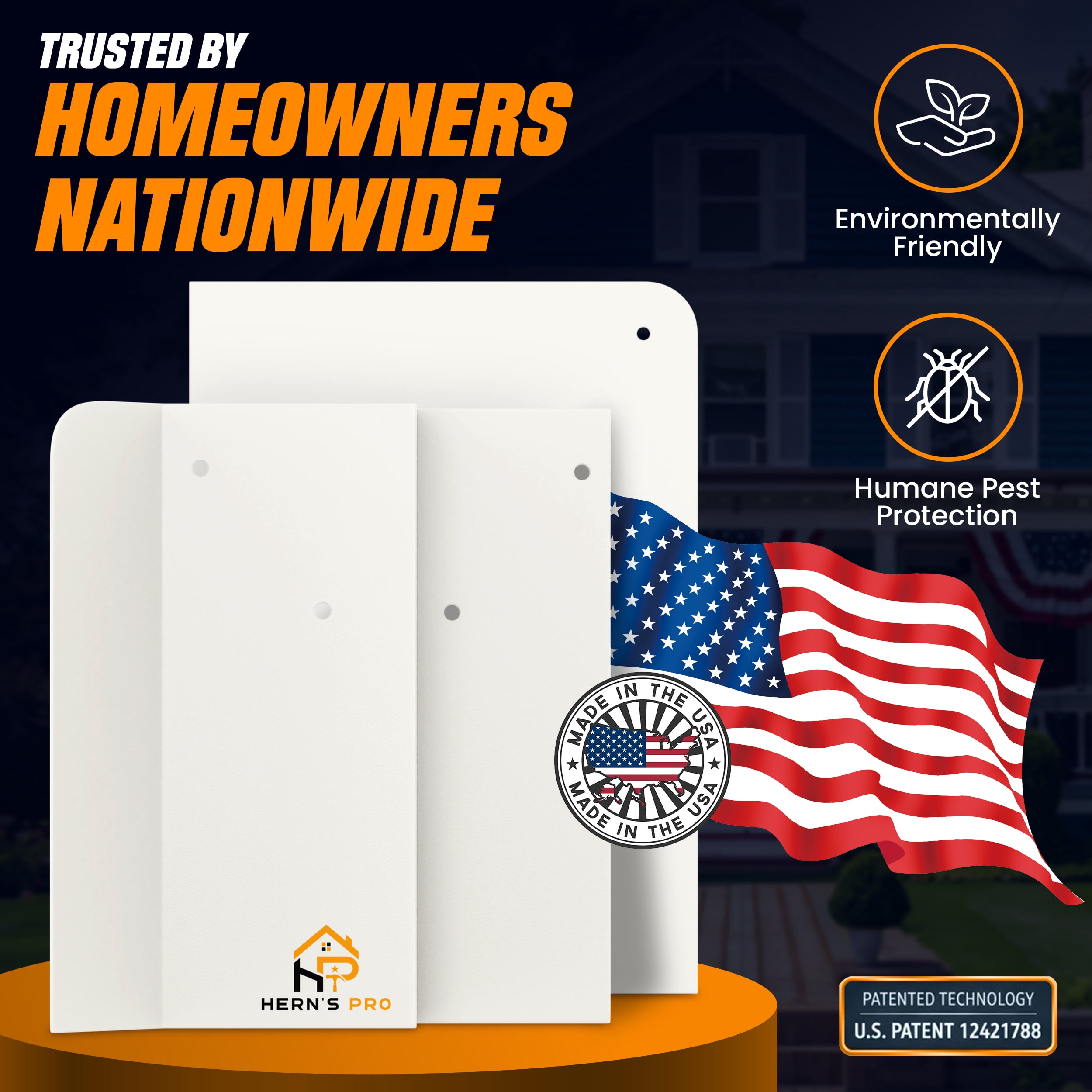 Hern's Pro Heavy-Duty Aluminum Garage Corner Pest Shield - Field-Tested Rodent Exclusion Armor (Matte White) Made In USA