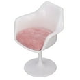 thumbnail image 4 of Silla de oficina para casa de muñecas Nikou ABS color blanco y rosa 1:6 con reposabrazos, 4 of 15