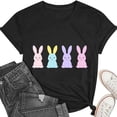 thumbnail image 4 of Mifsaly Short Sleeve T-Shirts Women Relaxed Fit Multi Pastel Bunnies Graphic Cotton tops Soft Breathable Casual Summer Basic Tees XXL, 4 of 6