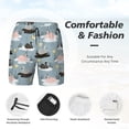 thumbnail image 3 of Naloa Swan Princess On Lake Print Men Swim Trunks with Compression Liner ,Board Shorts,Men's Swim Shorts with Drawstring and Elastic Waistband-Small, 3 of 6