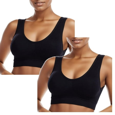 Kcodviy 2Pcs Women S Seamless Mid Solid Yoga Bra Tops For Big Women Color Sports Bra With Woman Padded Sports Bra Fitness Yoga Top Removable Bra Pad Yoga Sports Bra For Women Plus Size Teen Sport