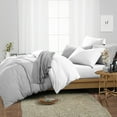 thumbnail image 2 of SGI Bedding 3 Piece Reversible Cotton Duvet Cover Light Gray Solid 600TC Calking, 2 of 8
