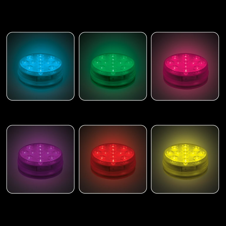 Merkury Innovations H2GLO 2-Pack Submersible LED Puck Lights with