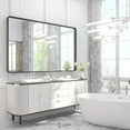 thumbnail image 4 of Tetote 60x36 inch Bathroom Mirror, Matte Black Metal Frame Modern Farmhouse Decorative Rectangle Wall Mirror for Double Vanity (Horizontal/Vertical), 4 of 5
