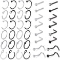 thumbnail image 3 of Wentin Nose Jewelry Clearance! 18g Nose Rings Hoops L Shape Nose Ring Set For Women, 3 of 4