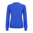 thumbnail image 6 of Womens Mock Neck Long Sleeve Sweater Turtleneck Lightweight Knit, Fall Casual Pullover Top Royal Blue L, 6 of 7