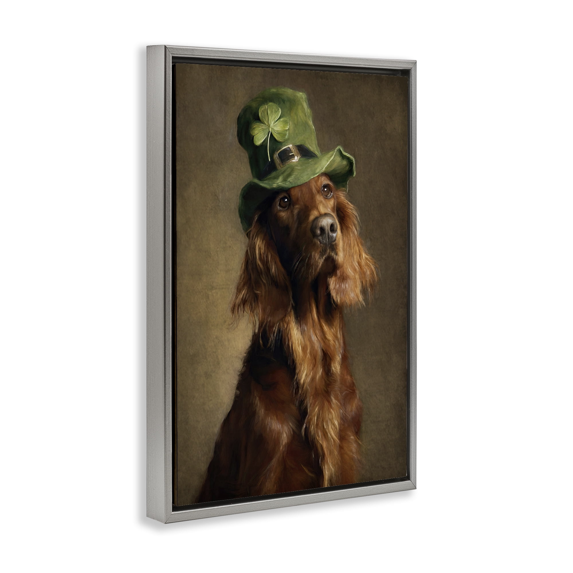 Stupell Industries The Irish Setter Portrait Gray Framed Floater Canvas Wall Art, design by Tina LeCour