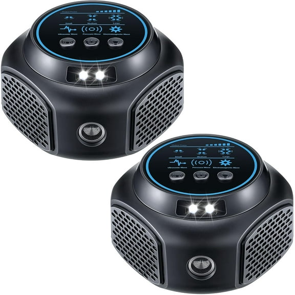 2 Pack Mouse Deterrent Ultrasonic Pest Repeler, 4-Modes Best Thing to Get Rid of Mouse Repelent Indoor Mouseblocker for House Attic Garage Warehouse Rvs Barns