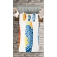 thumbnail image 3 of Ambesonne Summer Quilted Bedspread Set 2 Pcs, Surf Fun Water Sports, Twin Size, Blue Orange Yellow, 3 of 3