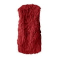 thumbnail image 5 of qolati Womens Faux Furs Vest Jackets Winter Warm Mid-Length Coat Fluffy Shaggys Sleeveless Jacket Fashion Casual Fuzzy Outerwear, 5 of 5