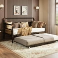 thumbnail image 4 of GarveeHome Metal Daybed Frame Twin Size, Heavy Duty Metal Twin Bed Frame, Daybed for Living Room Bedroom Guest Room, Brown, 4 of 9