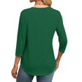 thumbnail image 5 of Womens Blouses 3/4 Length Sleeve Womens Tops Round Neck Casual Tunic Tops Basic Pleated Shirts Loose Fit 2025 Long Sleeve Shirts for Women, 5 of 6