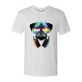 thumbnail image 2 of Wild Bobby, Colorful Pug DJ, Pop Culture, Men Premium Tri Blend Tee, Heather White, Large, 2 of 4