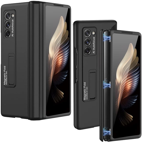 Funda Miimall para Galaxy Z Fold 2 con soporte y bisagra magnética, color negro