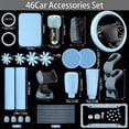 thumbnail image 2 of PRI 46 Pcs Bling Car Accessories Set for Women Leather Steering Wheel Cover Seat Belt Covers Diamond Rings Sticker Rhinestone Cup Holders USB Adapter Flower Air Vent Clip (Light Blue), 2 of 14