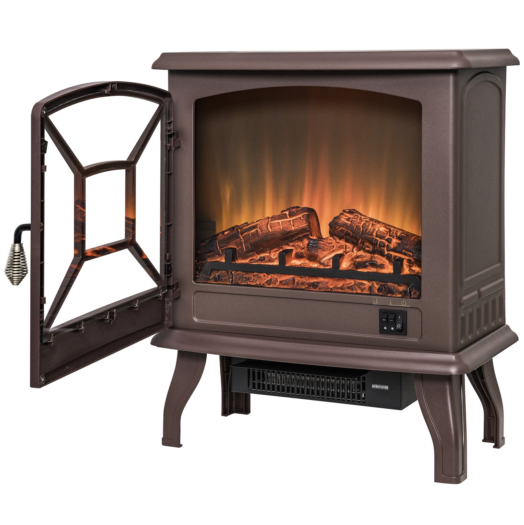 Akdy Fp0082 20 Brown Freestanding Portable Electric Fireplace Firebox