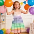 thumbnail image 4 of SGFCWSX Girls Summer Dresses Tie Shoulder Spaghetti Strap Print with Pockets Casual A-Line Kids Daily Dress Multicolor Size 11 Years, 4 of 9