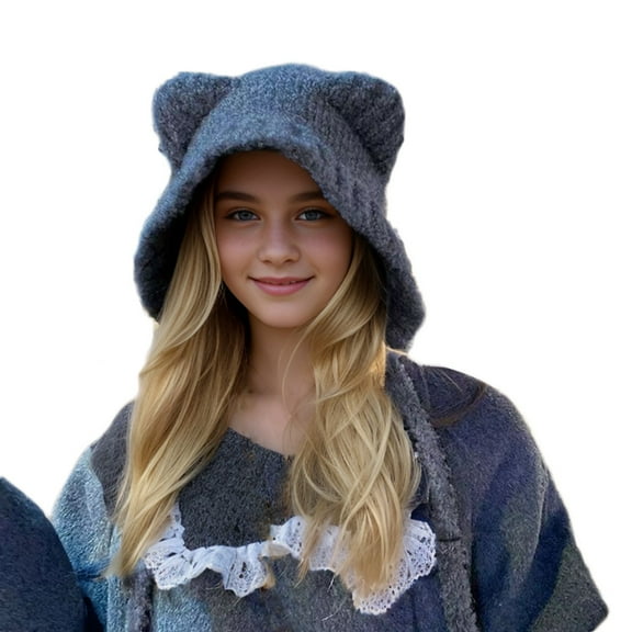 Hats for Women Winter Hat Woman Winter Cute Ears Knit Hat Ear Crochet Hat