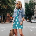 thumbnail image 4 of Balery Sky Blue And White Polka Dot Vestidos de verano para mujer con estampado: vestido holgado sin mangas, vestido playero informal y cómodo para días calurosos., 4 of 7