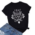 thumbnail image 2 of Gibobby Playera de Manga Corta con Cuello Redondo Mujeres manga corta O-cuello Casual Tops blusa camiseta(Negro,G), 2 of 3