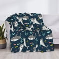 thumbnail image 3 of Yiaed Friendly Sharks Print Blanket Throw Blanket Soft Cozy Flannel Blanket for Home Bed Sofa Couch Chair-80"x60", 3 of 6