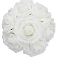 thumbnail image 1 of Nvzi 50 piezas de flores artificiales, rosas de espuma artificiales de tacto real, decoración DIY para bodas, damas de honor, centros de mesa para ramos de novia, fiestas (50, blancas), 1 of 5
