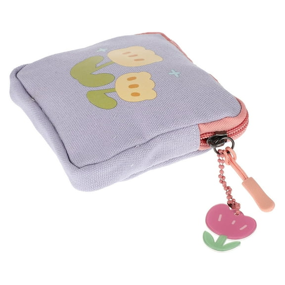 BESTOYARD Period Pad Pouch Sanitary Pad Storage Purple Canvas 1Pcs