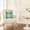 thumbnail image 3 of 2 Pack Waterproof Outdoor St. Patrick''s Day Pillow Covers 18x18 Inch Green and White Buffalo Plaids Checked Throw Pillow Cases Spring Farmhouse Decorations Cushion Cover Double Sided, 3 of 6
