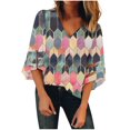 thumbnail image 1 of Camisas Para Mujer, Camisetas Con Cuello en V, Manga Tres Cuartos, Camiseta Estampada, Blusa, Regalo Odeerbi ODB126633, 1 of 5