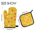thumbnail image 2 of Yayeee Oven Mitts and Pot Holder Set of 2 Heat Resistant Kitchen Gloves Baking Hot Pad, Pink Stars, 2 of 5