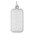 thumbnail image 4 of Auriga Fine Jewelry 925 Sterling Silver Rh-plt Engravable Rectangle Front/Satin Back Disc Charm, 4 of 6