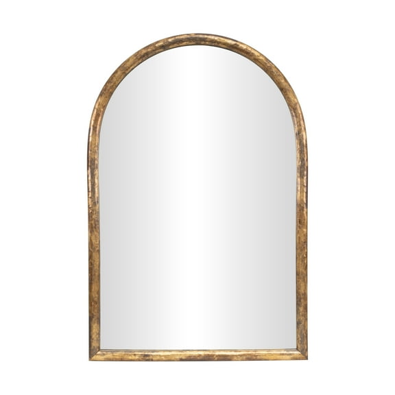 DecMode 24" x 36" Gold Wall Mirror with Weathered Frame