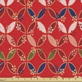 thumbnail image 1 of Abstract Fabric by the Yard, Japanese Style Inspired Flower Petals and Polka Dots, Upholstery Fabric for Dining Chairs Home Decor Accents, Vermilion Multicolor by Ambesonne, 1 of 5