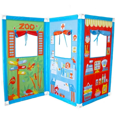 Mens Puppet - Fun2Give Pop-it-up Zig Zag Puppet Theatre with 4 Hand Puppets