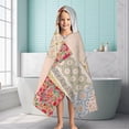 thumbnail image 6 of Pioneer Flower Floral Print Pattern Hooded Bath Towel，60"x35" for Ages 3 To 12 Kids, Quick Dry Lightweight Soft Microfiber Hood Beach Towel Cover Up for Kids, 6 of 7