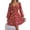 Deep Red, variant on Women's Printed Sweetheart Neck Balloon Sleeve Mini Dress 100% Polyester Lightweight Everyday Summer Casual Chic Dress