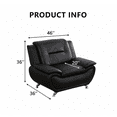 thumbnail image 2 of Caberryne Leather Sectional Couch for Living Room Furniture Sets, Leather Single Chair with Pillow Armrest for Living Room/Office/Bedroom/Apartment(Black), 2 of 5